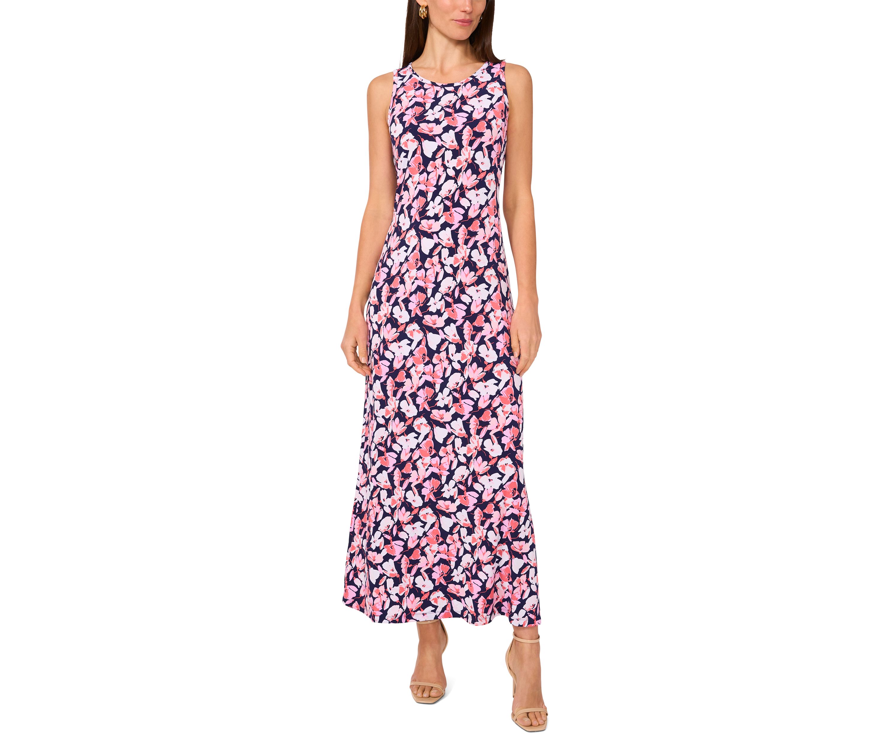 Womens Sleeveless Floral Printed Dress