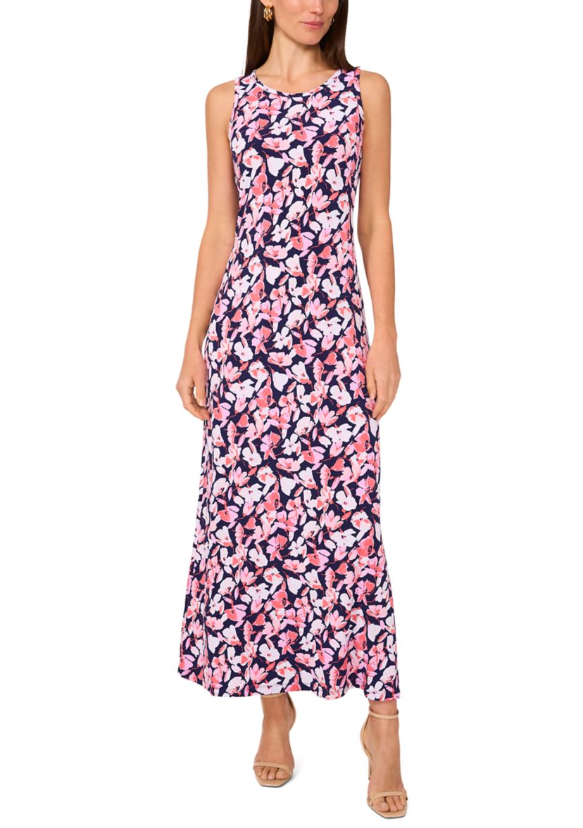 Womens Sleeveless Floral Printed Dress