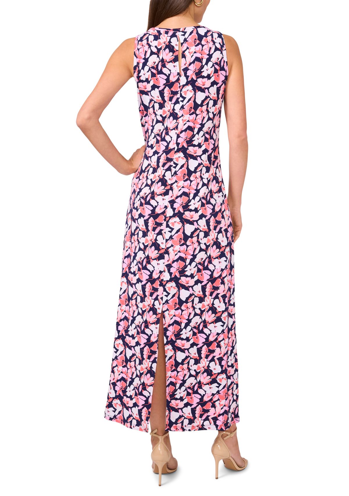 Womens Sleeveless Floral Printed Dress