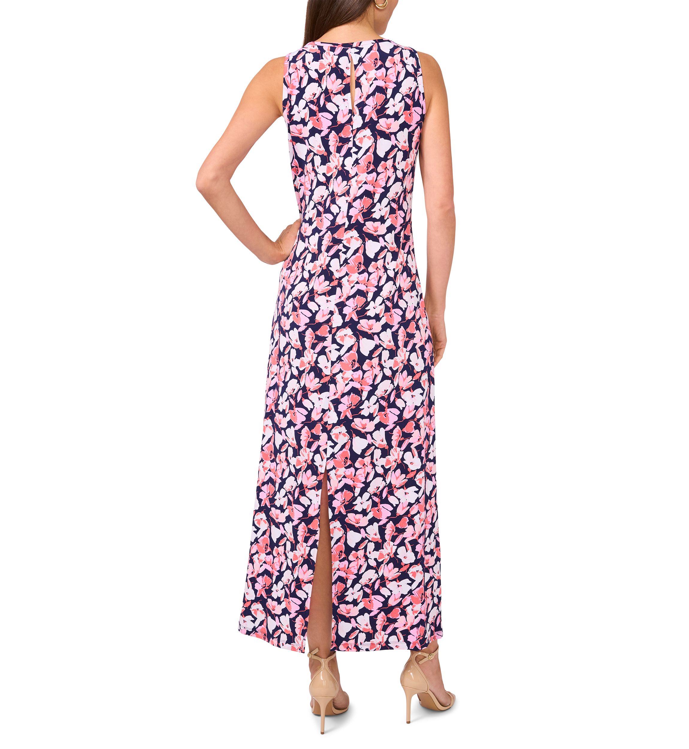 Womens Sleeveless Floral Printed Dress