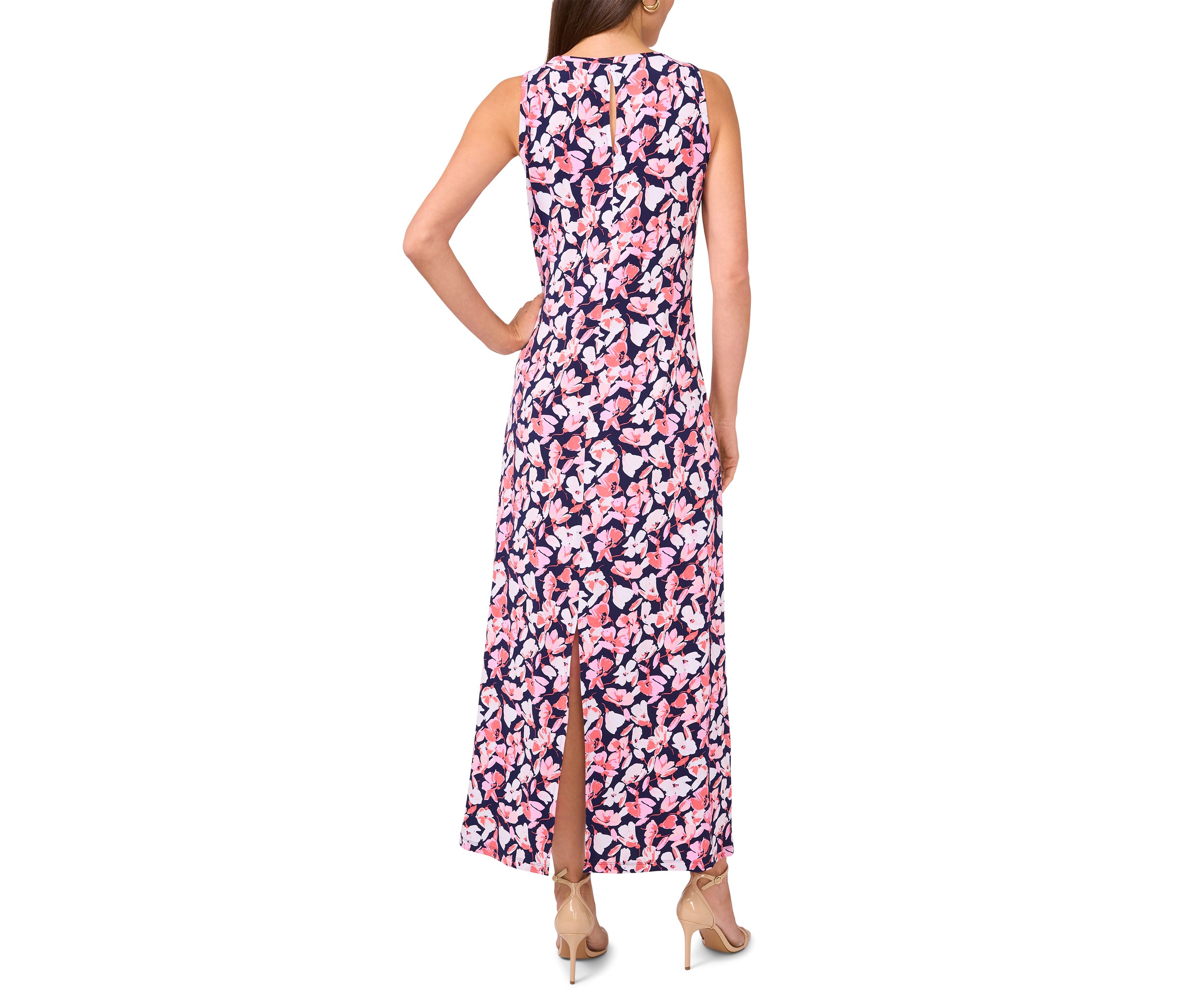 Womens Sleeveless Floral Printed Dress