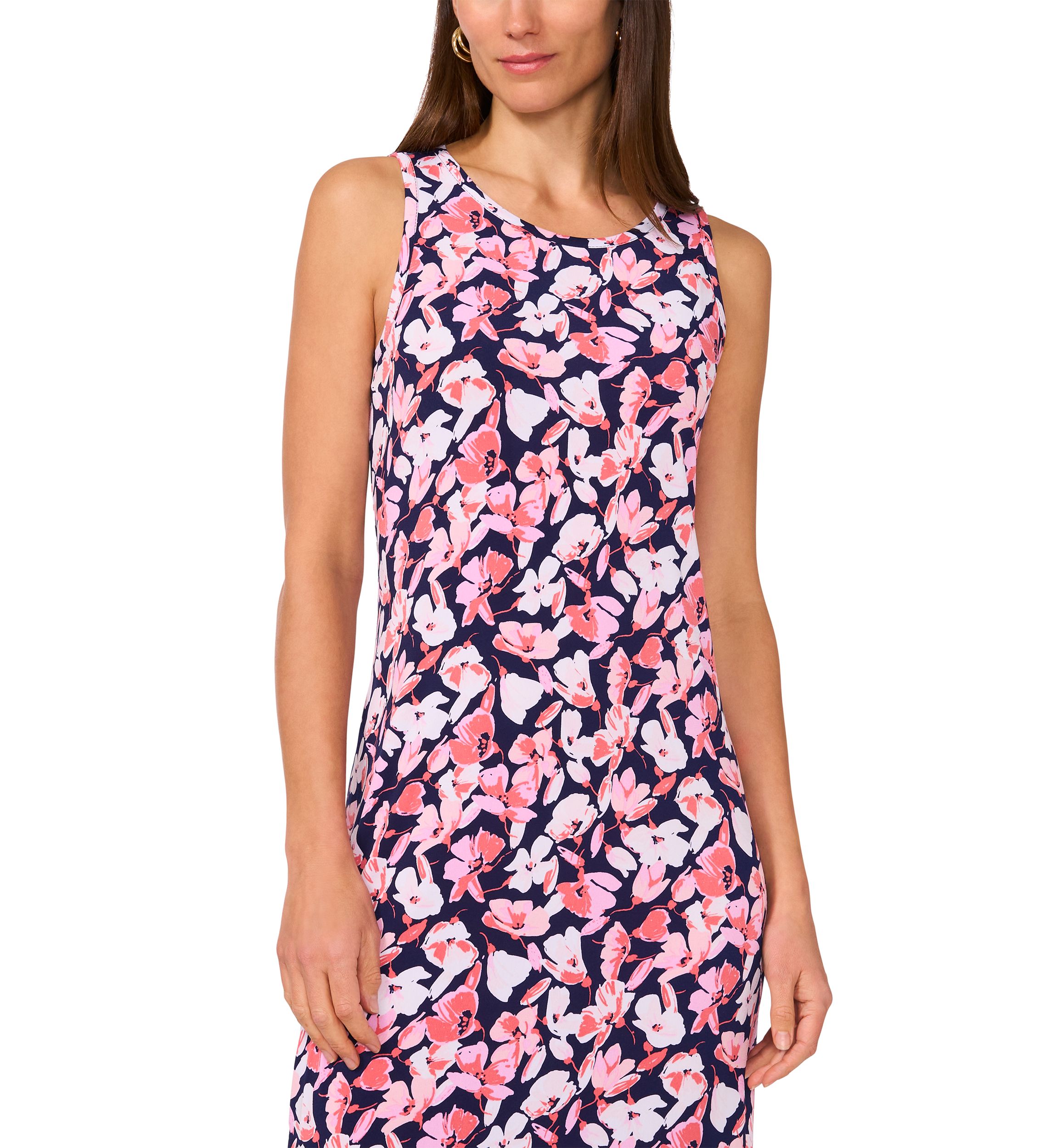 Womens Sleeveless Floral Printed Dress