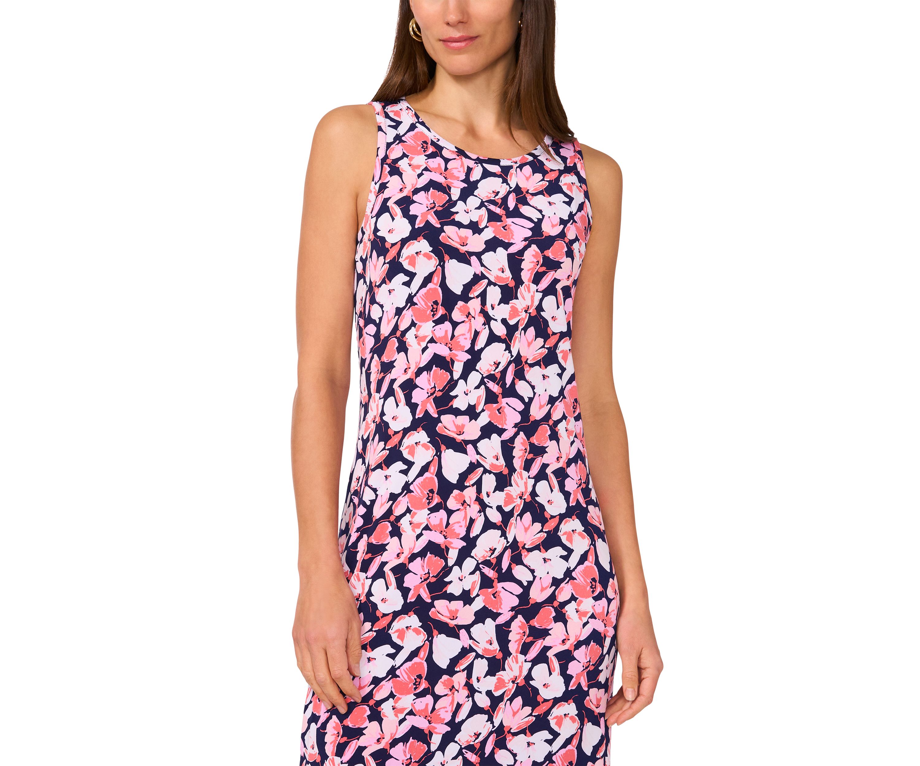 Womens Sleeveless Floral Printed Dress