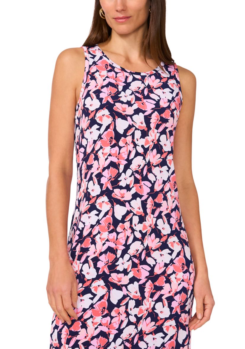 Womens Sleeveless Floral Printed Dress