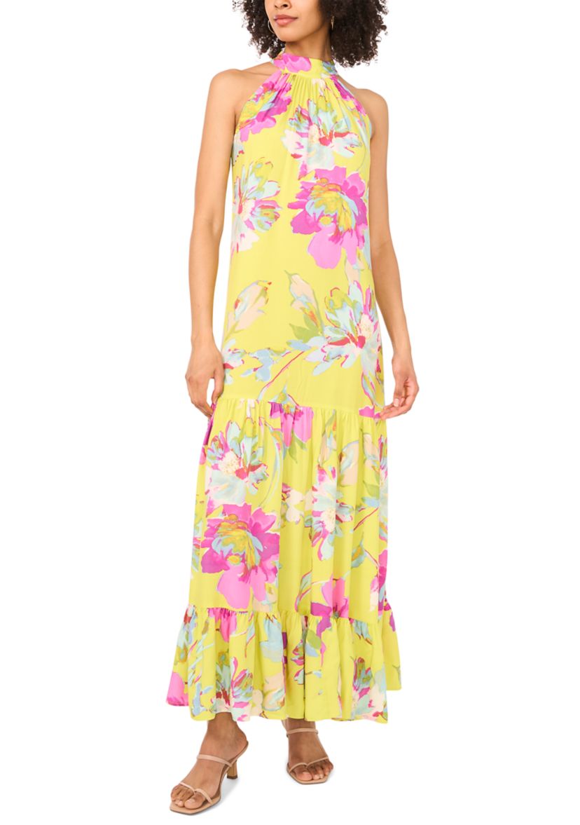 Womens Floral Halter Dress