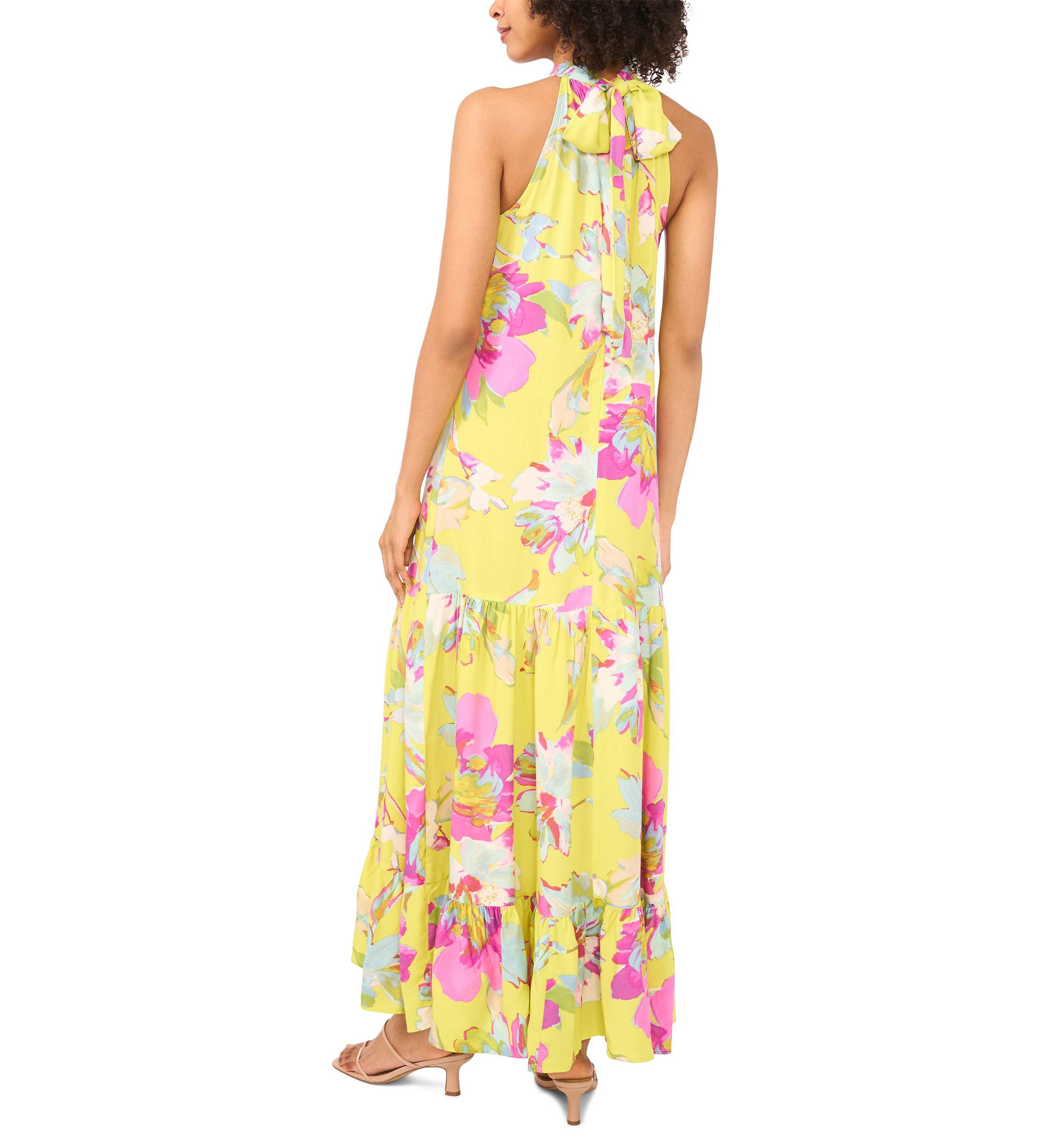 Womens Floral Halter Dress
