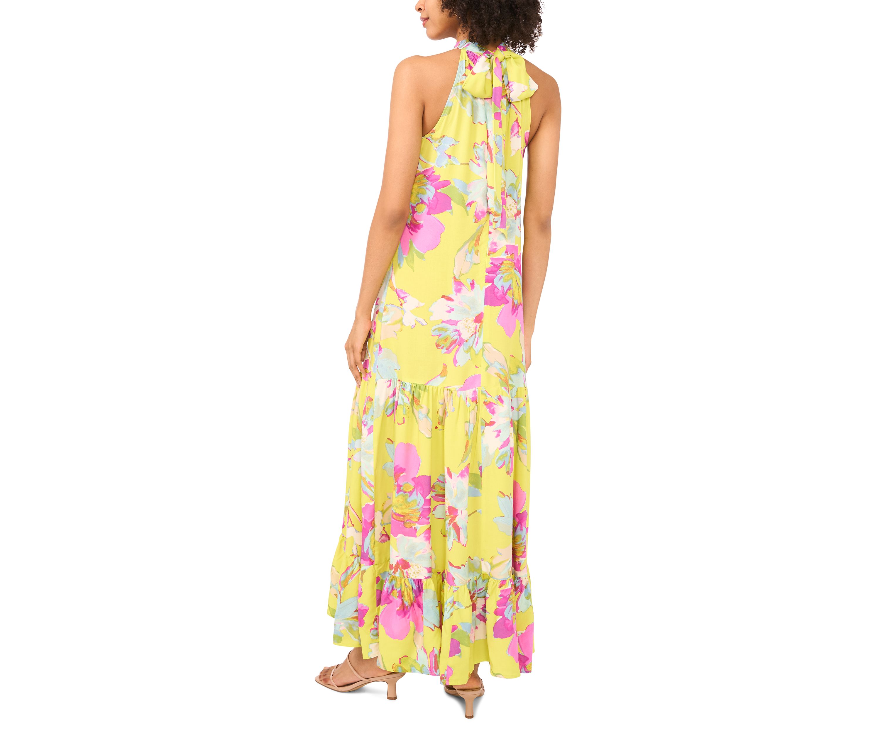 Womens Floral Halter Dress