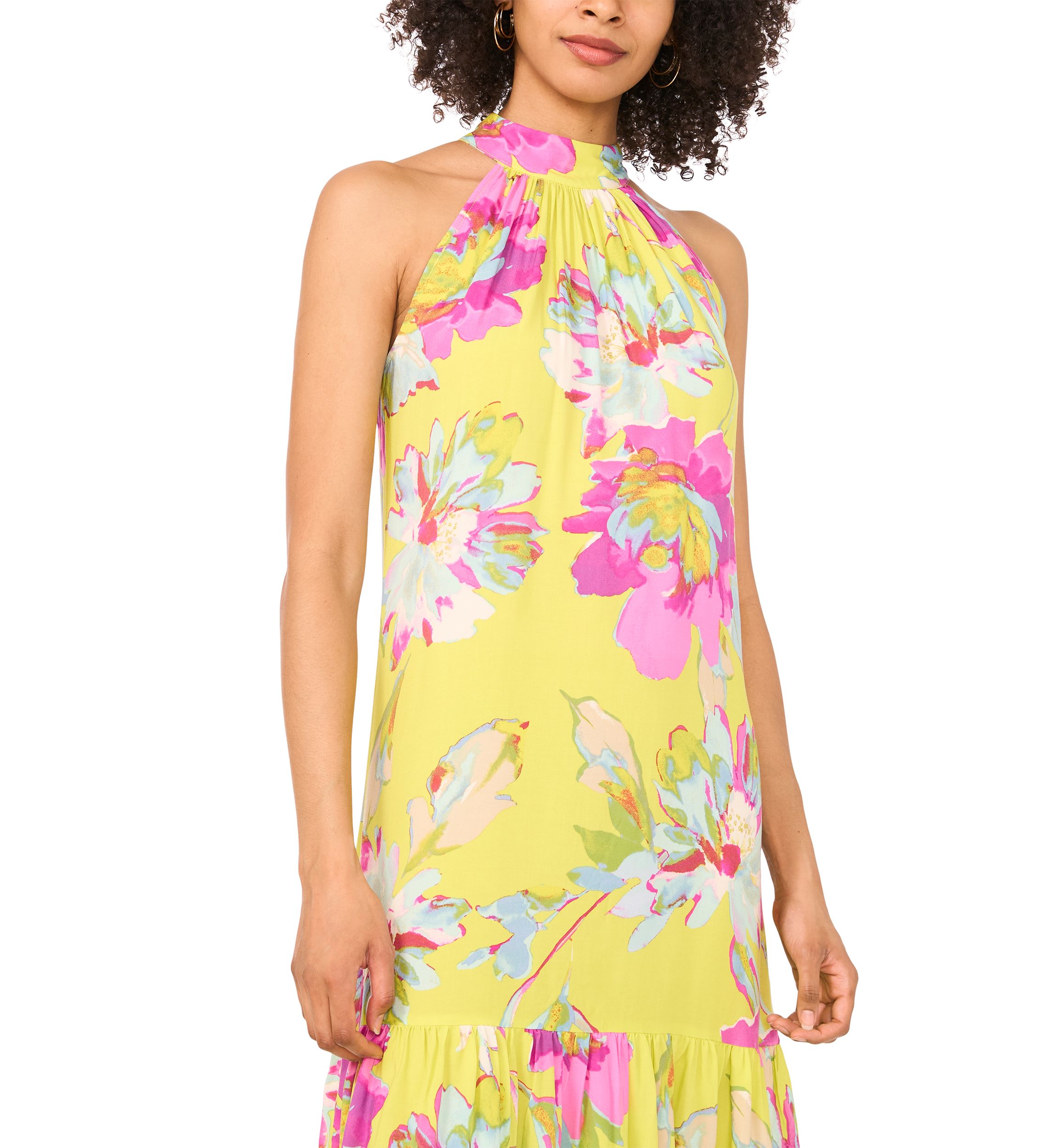 Womens Floral Halter Dress