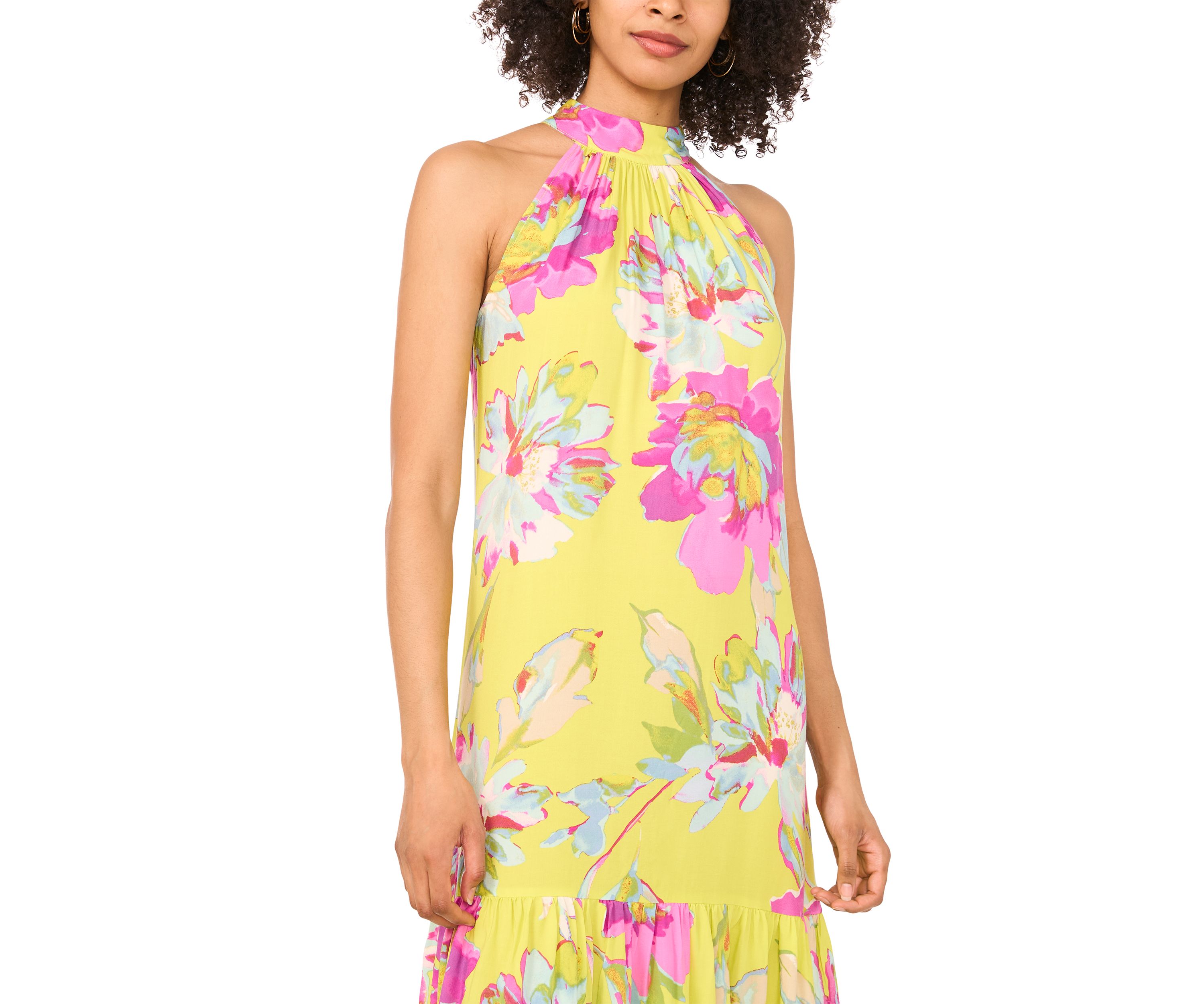 Womens Floral Halter Dress
