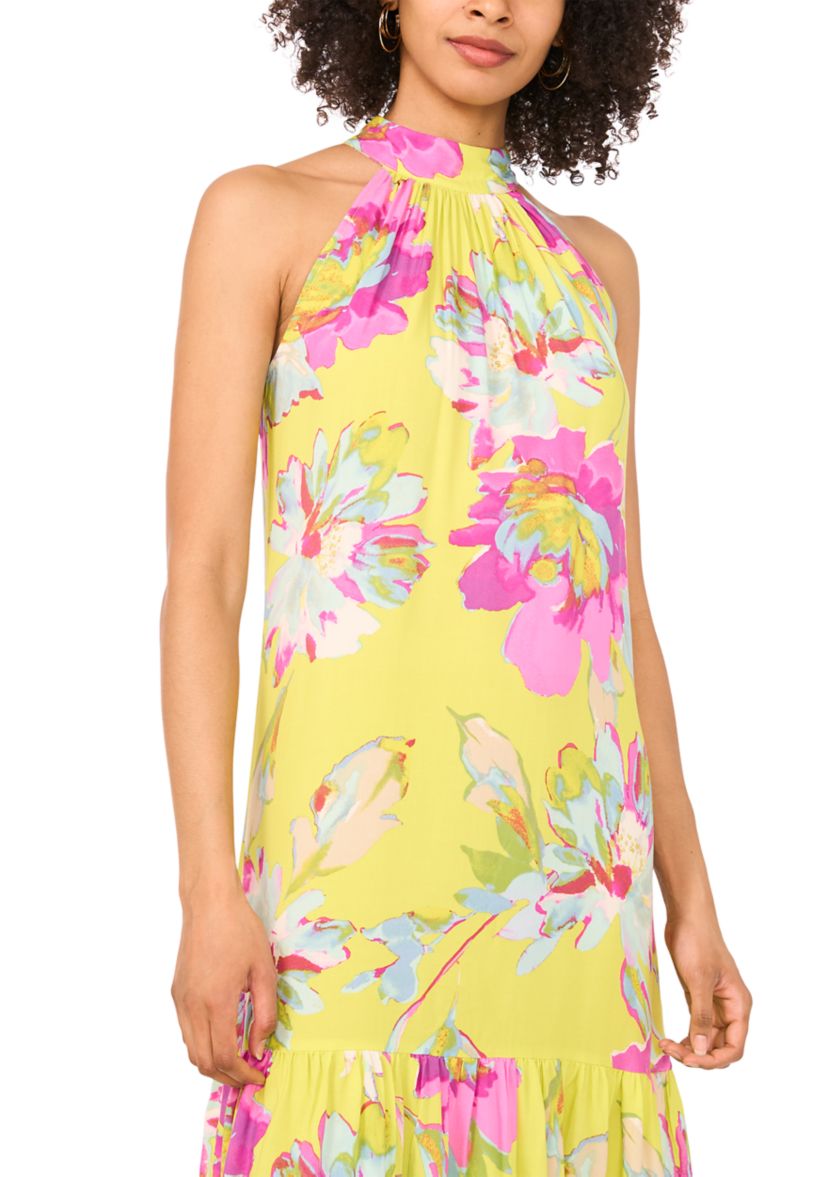 Womens Floral Halter Dress