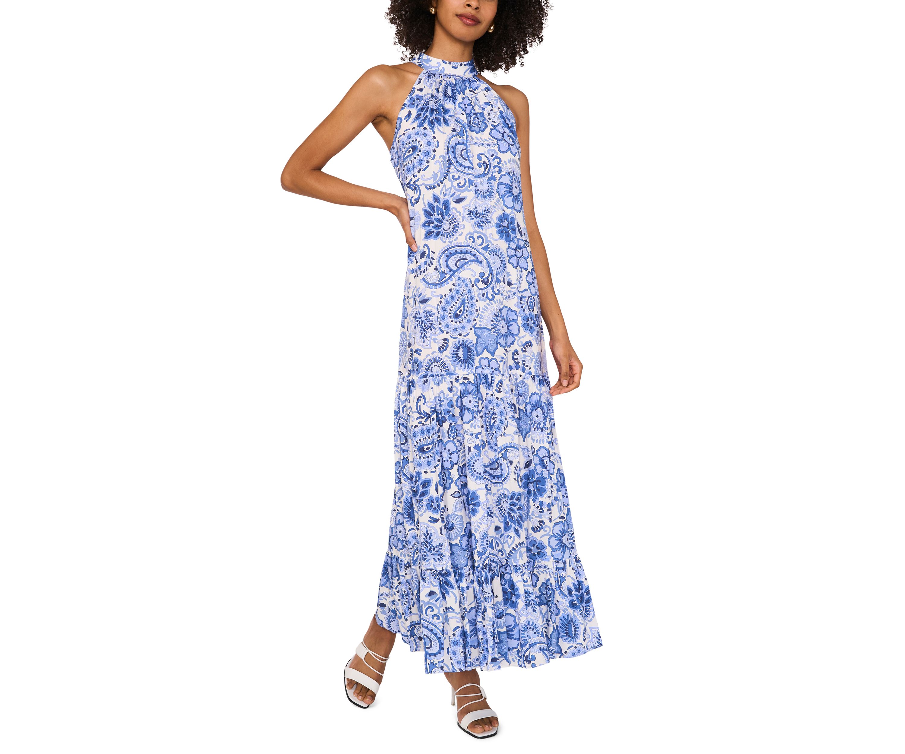 Womens Halter Floral Hallis Dress
