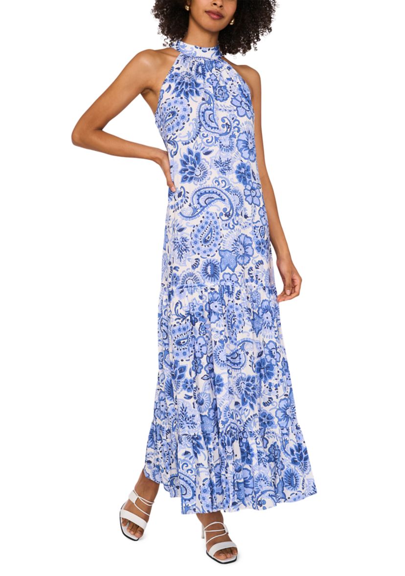 Womens Halter Floral Hallis Dress