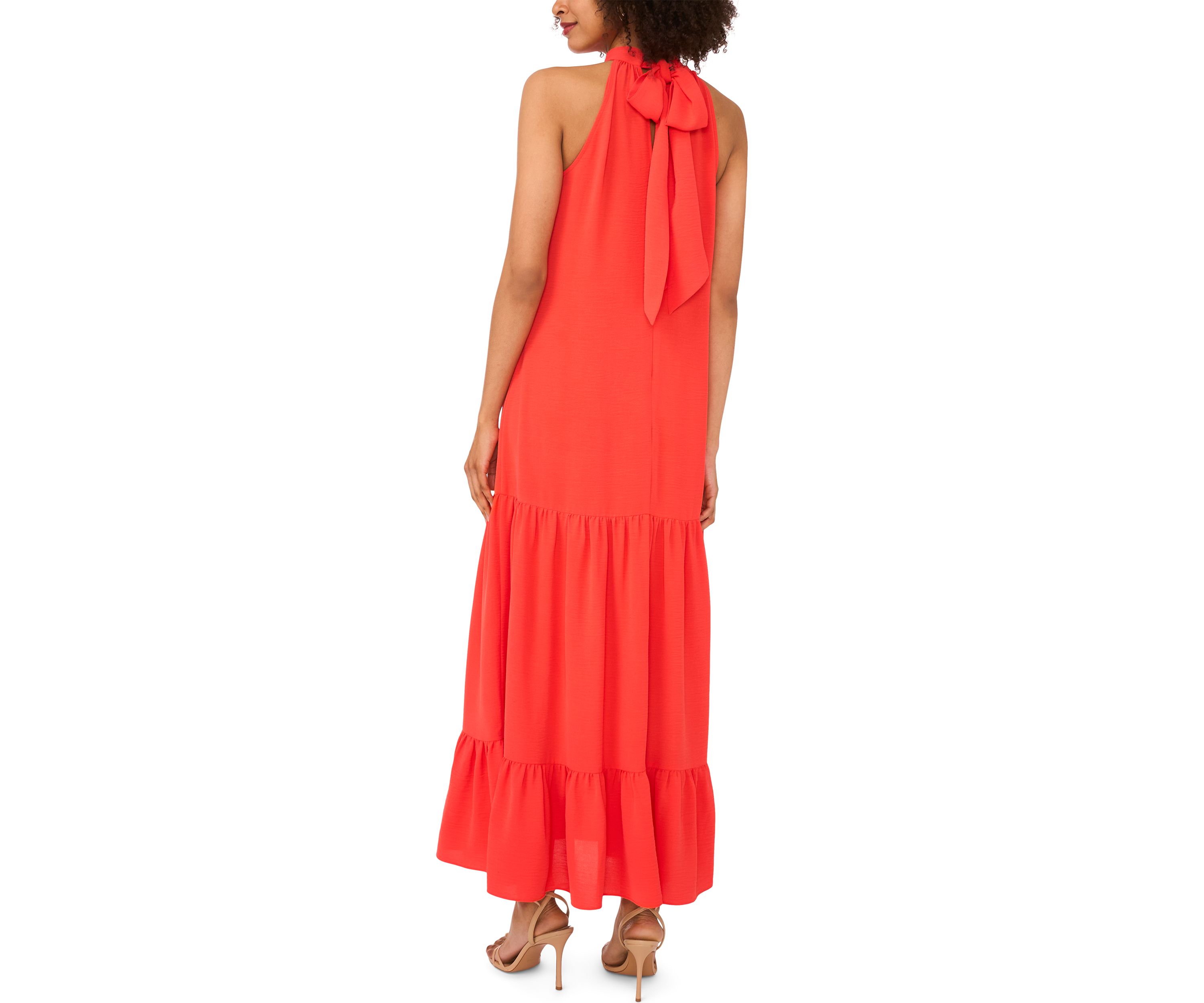 Womens Halter Neck Challis Dress