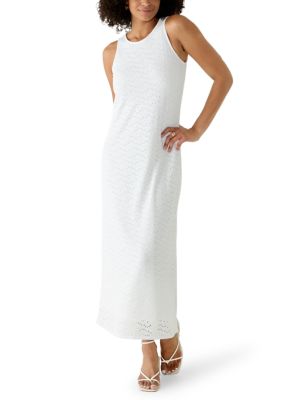 Vince Camuto Women's Sleeveless Knit Eyelet Dress