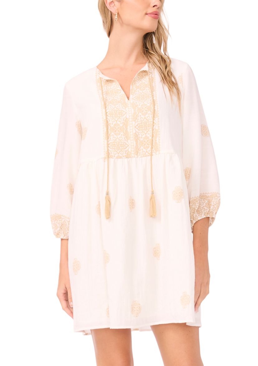 Vince Camuto Women's Tie-Neck Mini Dress - Camel