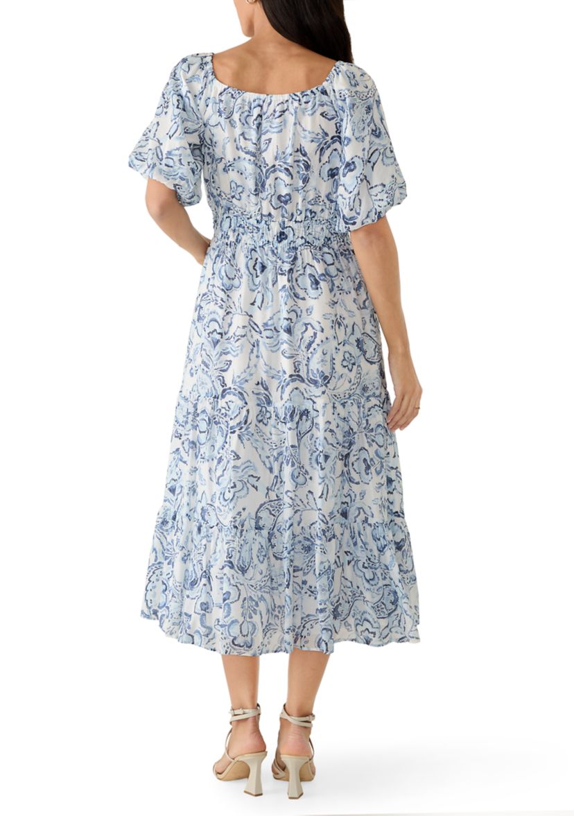 Vince Camuto Women's Off Shoulder Tiered Paisley Dress | Belk