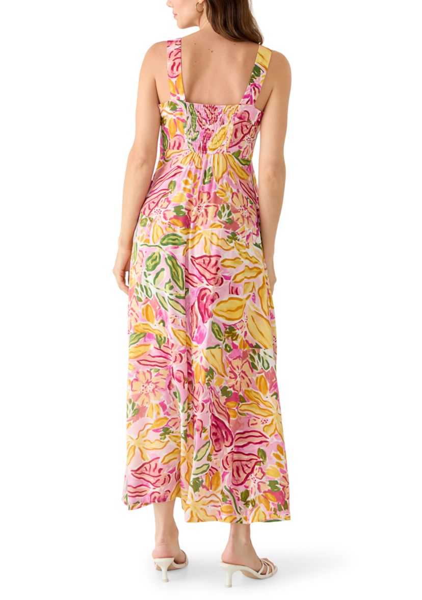 vince camuto pink floral dress VINCE CAMUTO Printed Cowl Neck Maxi Dress