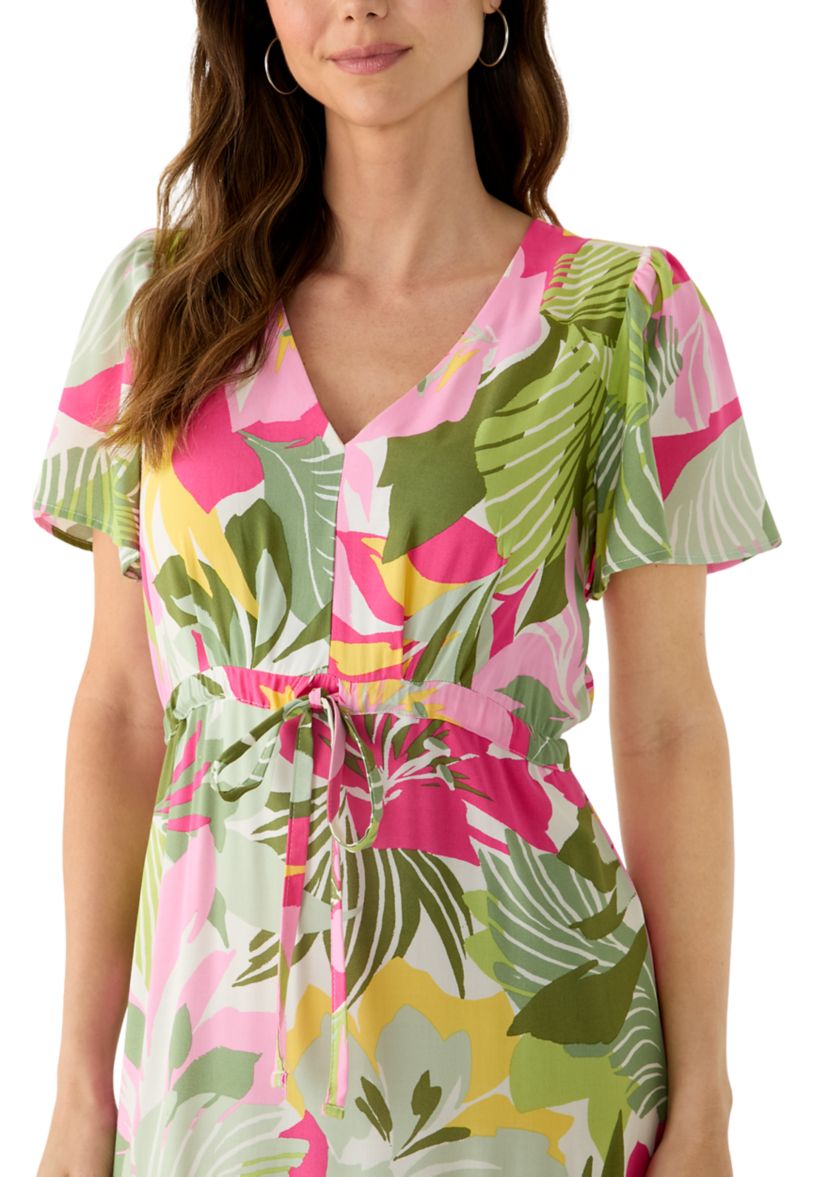 Vince Camuto Women's Tie Waist Tropical Floral Dress | Belk