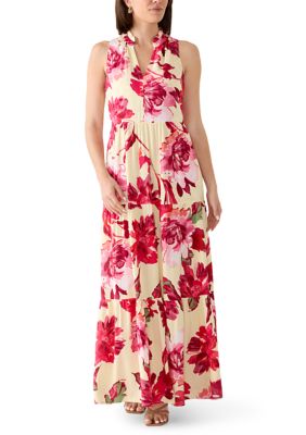Vince Camuto Women's Sleeveless Tiered Floral Dress, Small