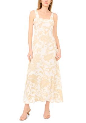Vince Camuto Women's Sleeveless Square Neck Paisley Dress, Medium