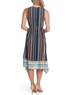 Women's Sleeveless Asymmetrical Hem Striped Dress