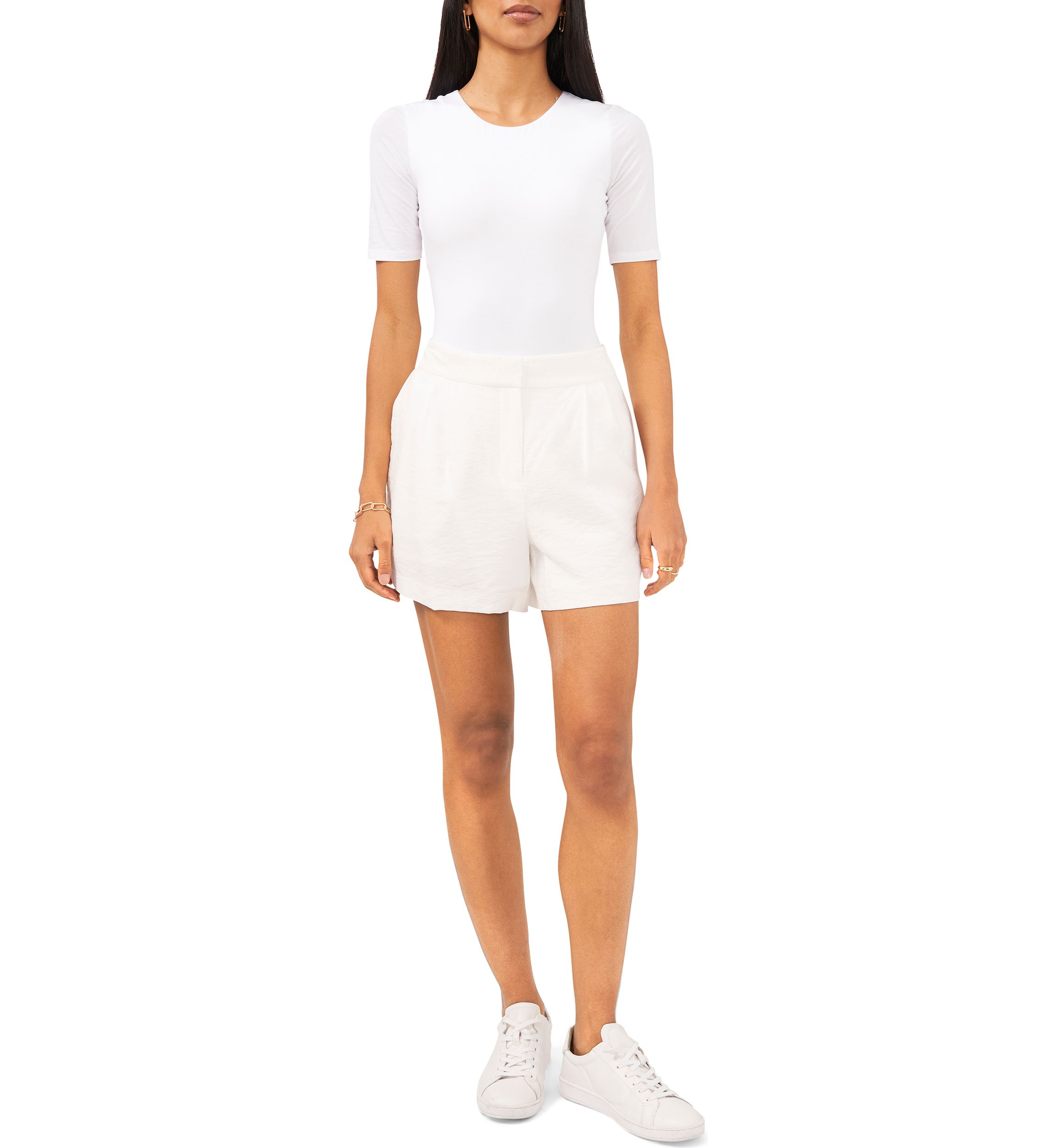Womens Solid Pull On Shorts