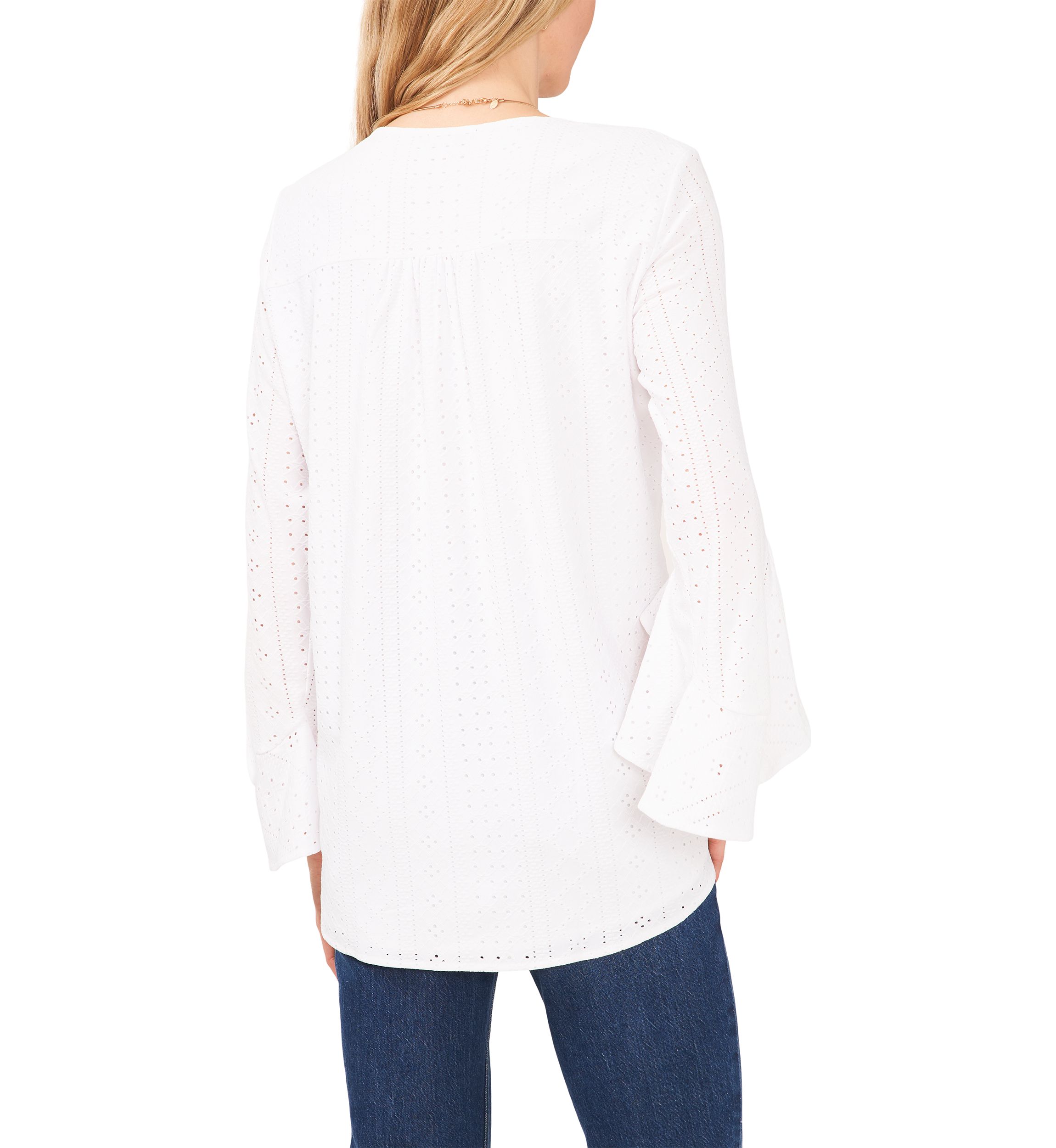Womens Flutter Sleeve V-Neck Top