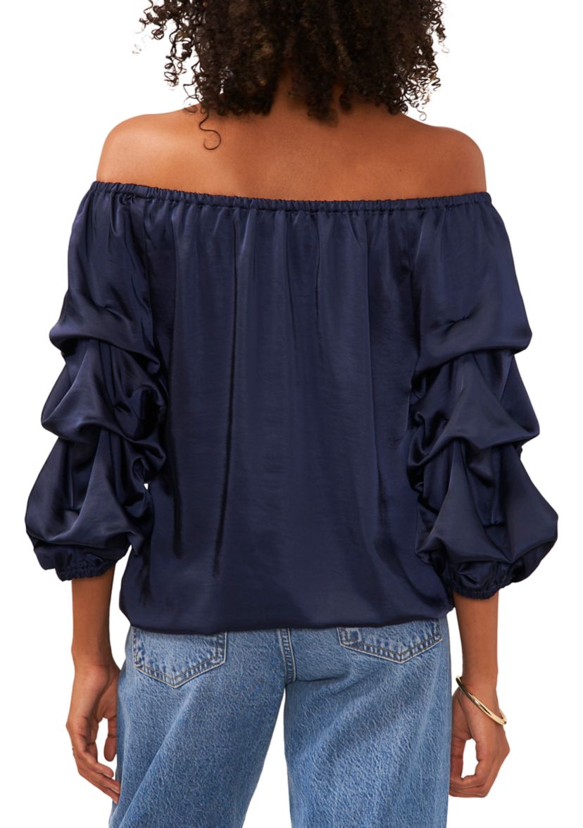 Womens 3/4 Cha Cha Sleeve Off the Shoulder Blouse