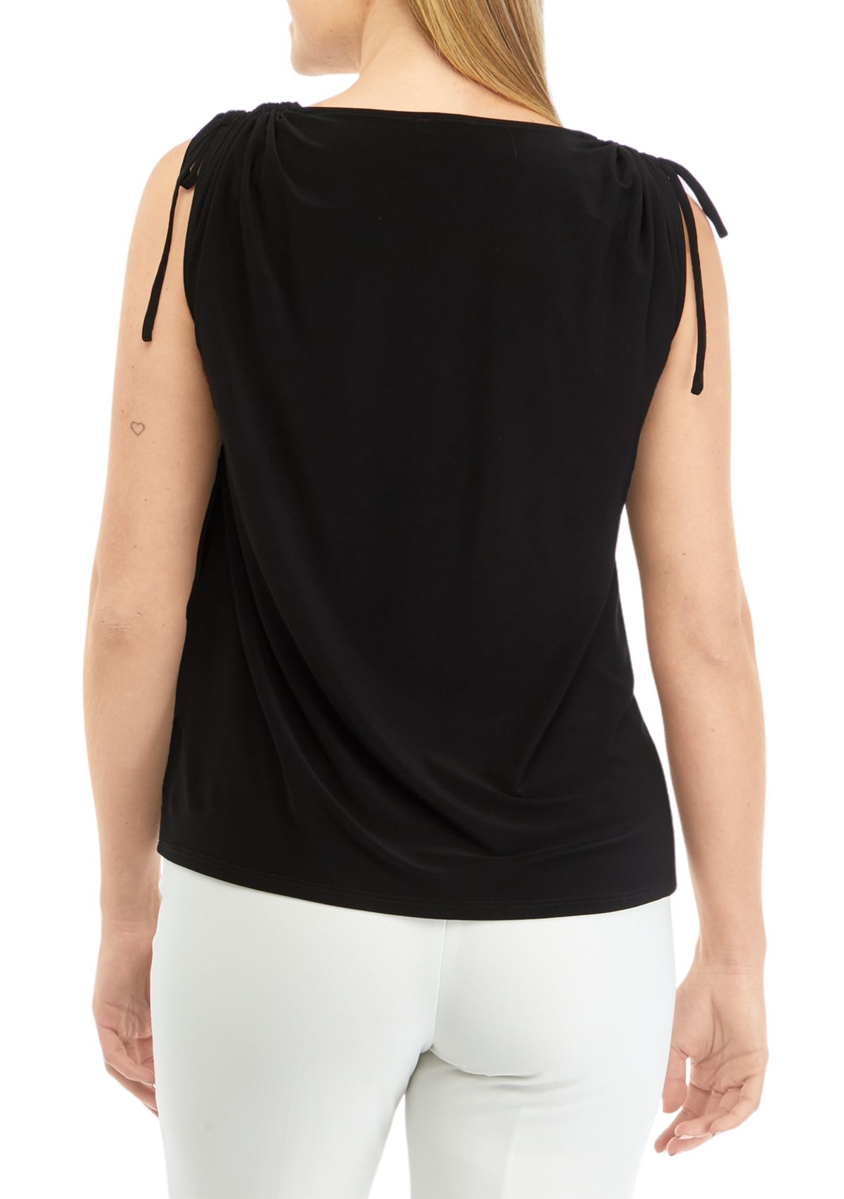 Womens Tie Shoulder V-Neck Top