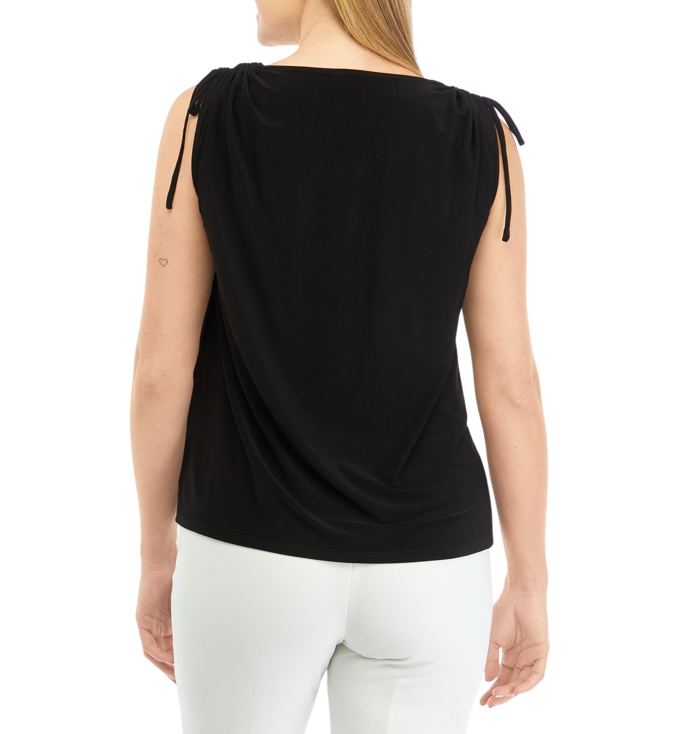 Womens Tie Shoulder V-Neck Top