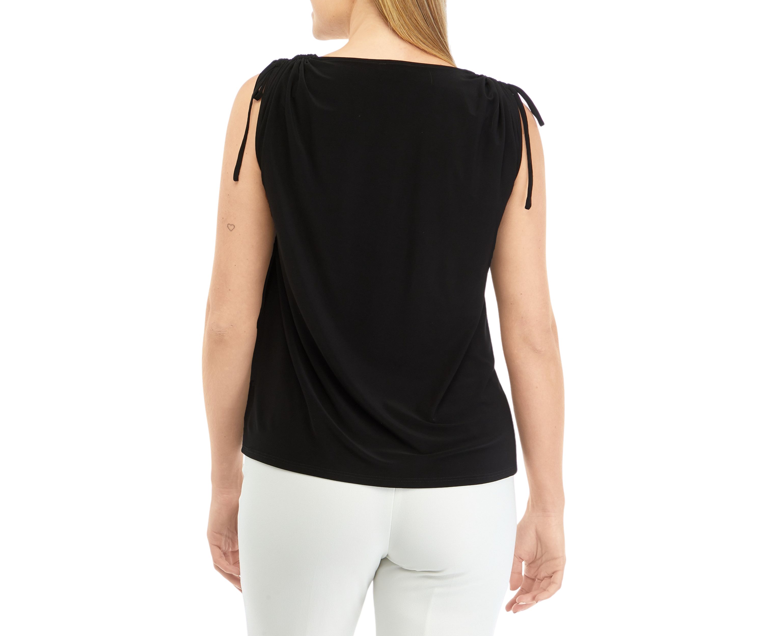 Womens Tie Shoulder V-Neck Top