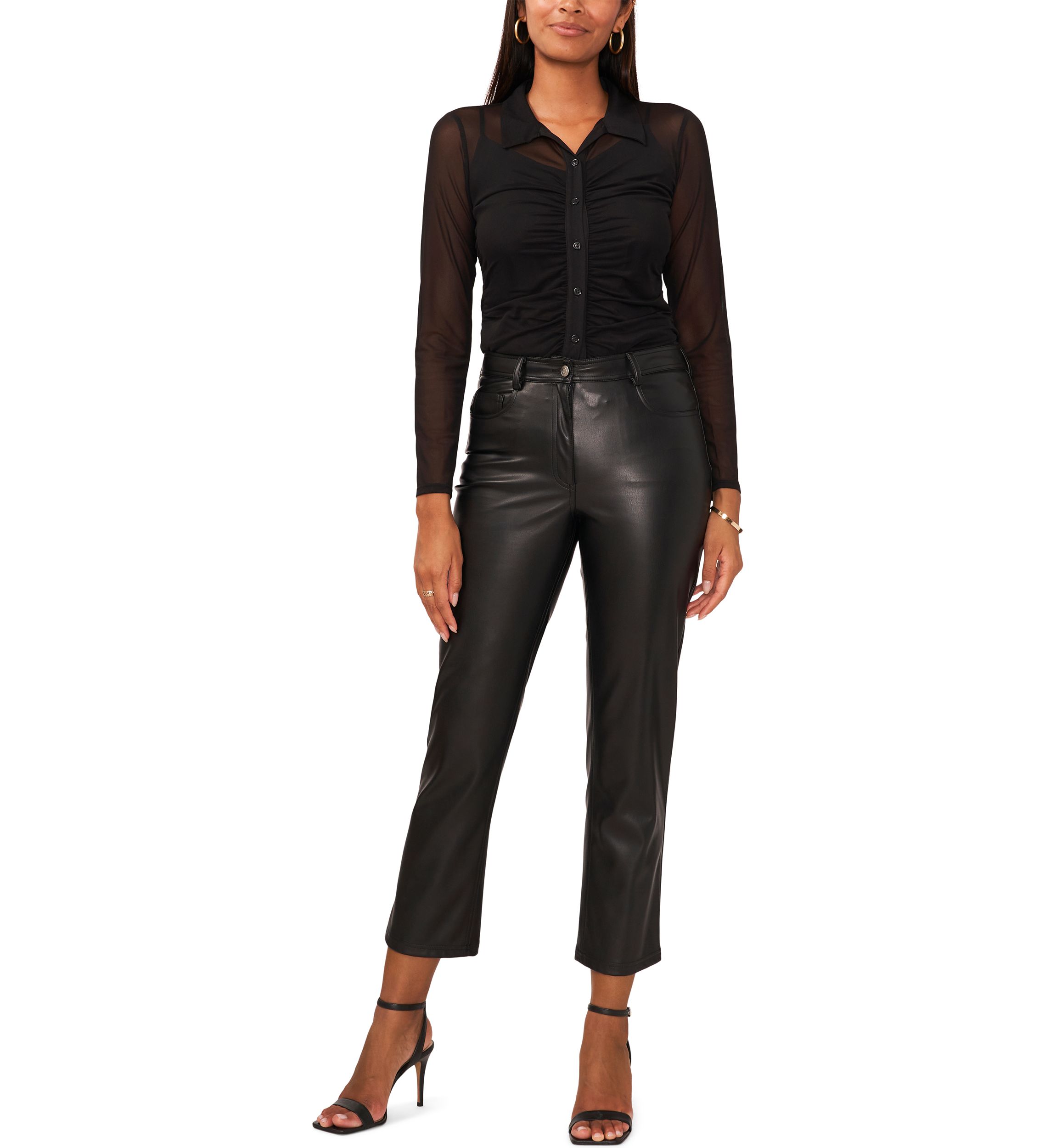 Long Sleeve Ruched Knit Shirt 