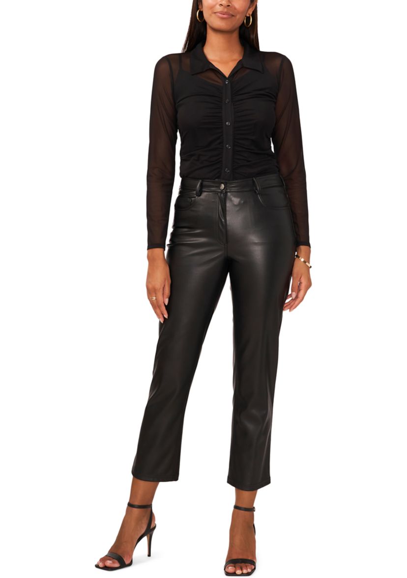 Long Sleeve Ruched Knit Shirt 