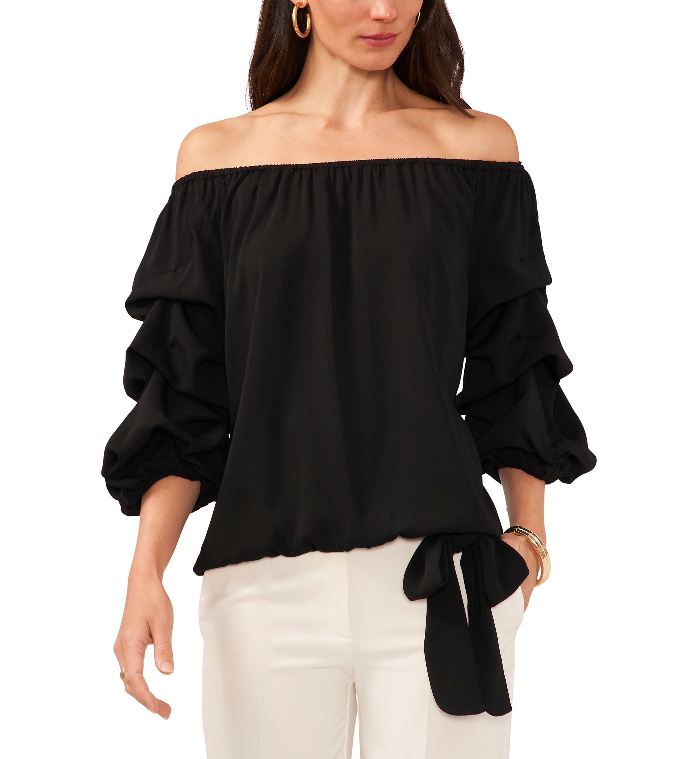 Womens Off the Shoulder Cha Cha Sleeve Blouse