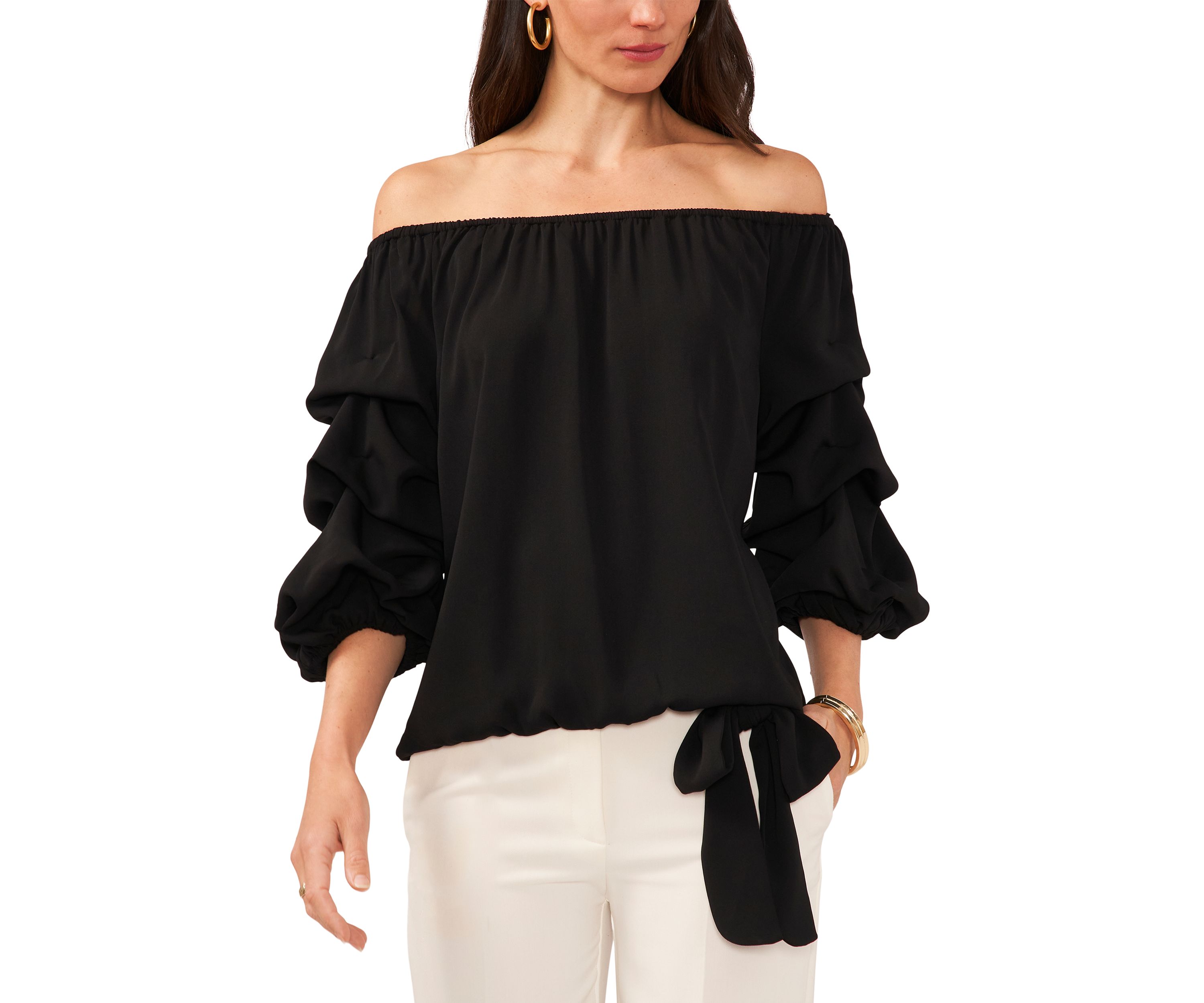 Womens Off the Shoulder Cha Cha Sleeve Blouse