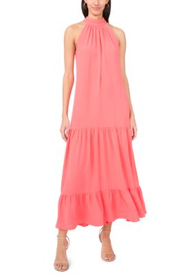dress with long Crew-neck Long Dress Maxi Dresses  REORIA