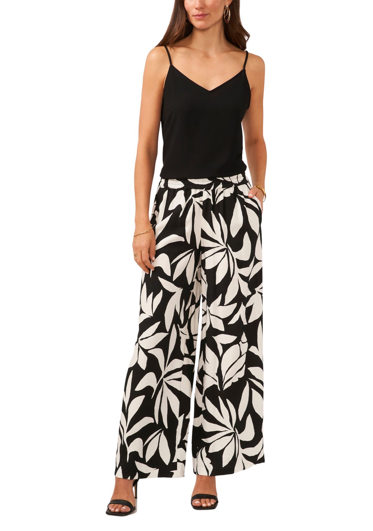 Womens Tropical Floral Wide Leg Soft Pants