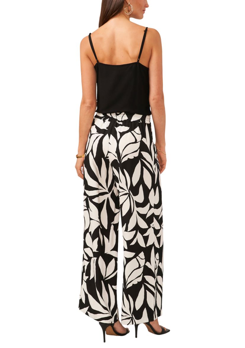 Womens Tropical Floral Wide Leg Soft Pants