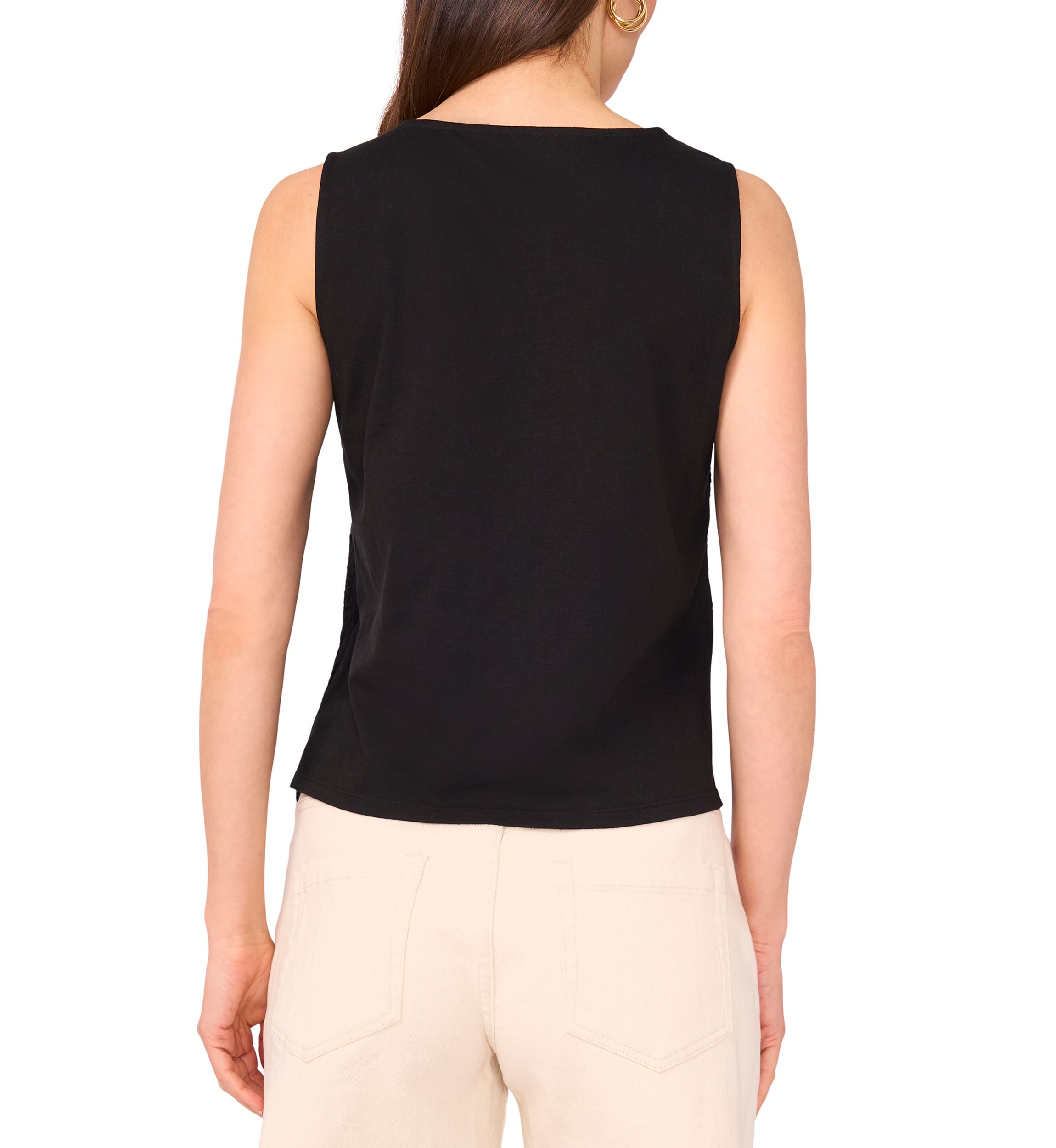 Womens Sleeveless Circle Crochet Sweater 