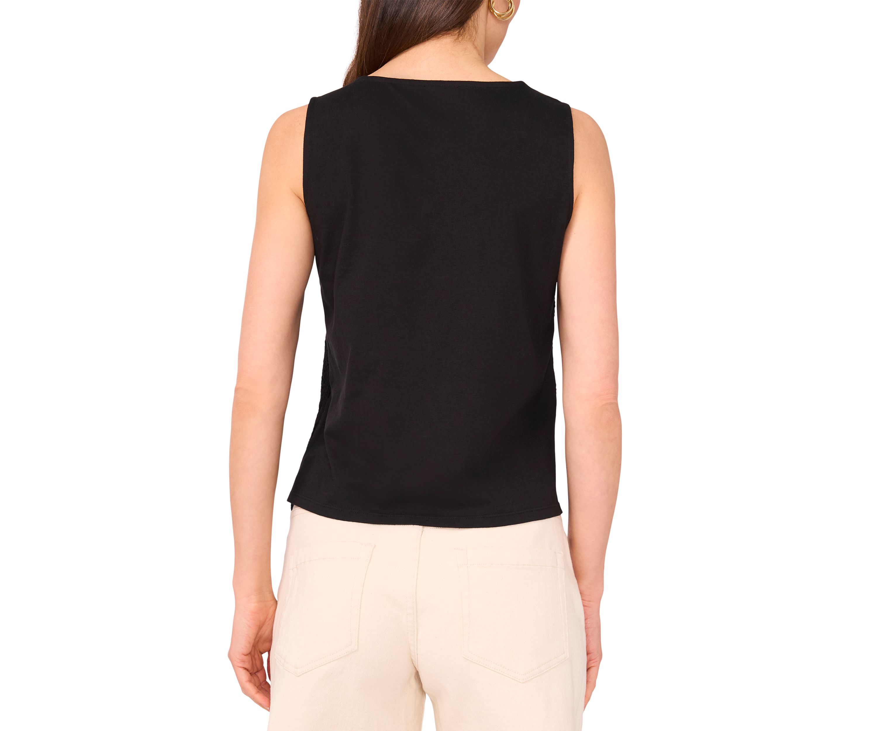 Womens Sleeveless Circle Crochet Sweater 