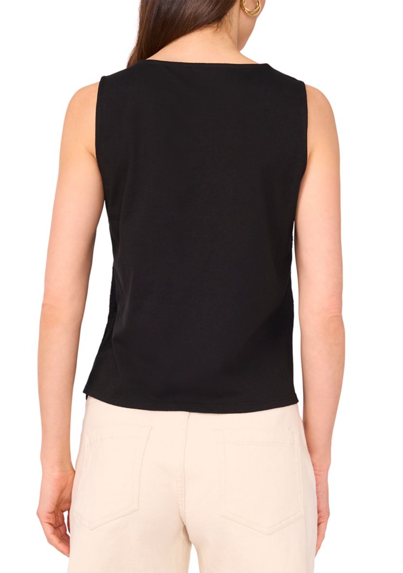 Womens Sleeveless Circle Crochet Sweater 