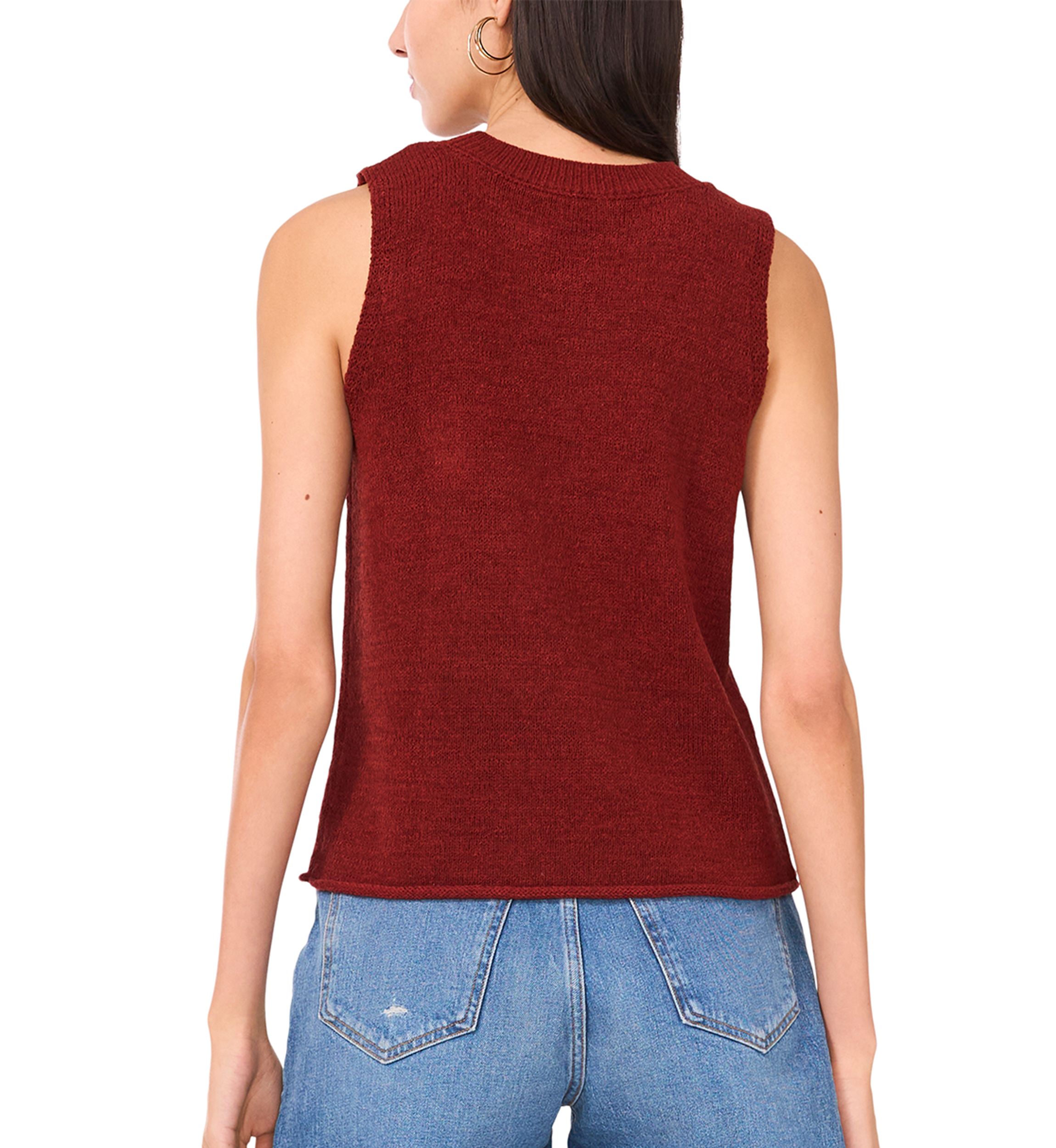 Womens Sleeveless Crew Neck Sweater