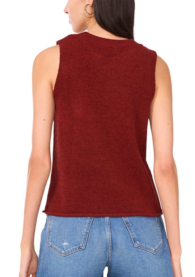 Womens Sleeveless Crew Neck Sweater