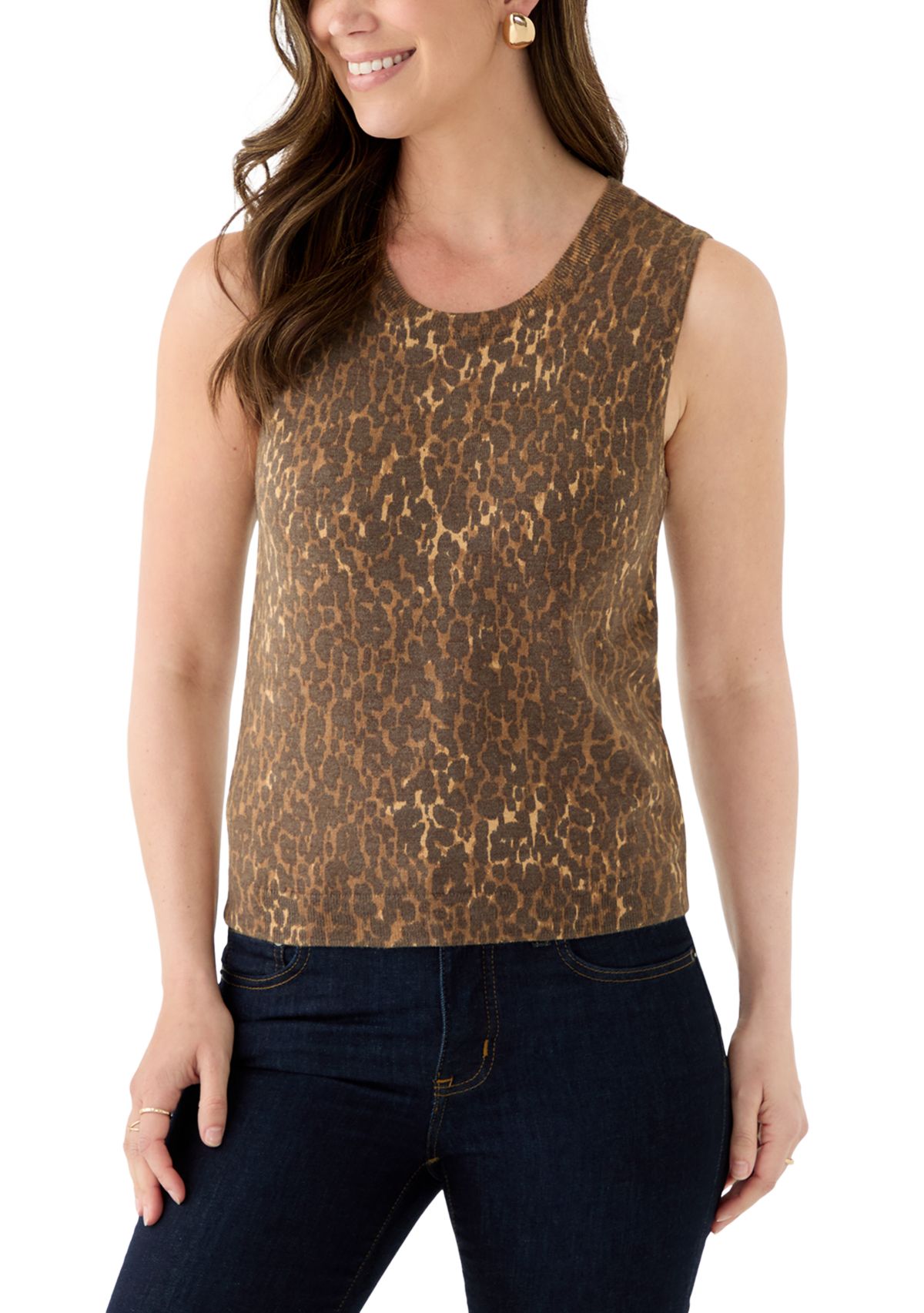 Womans Print Sleeveless Sweater