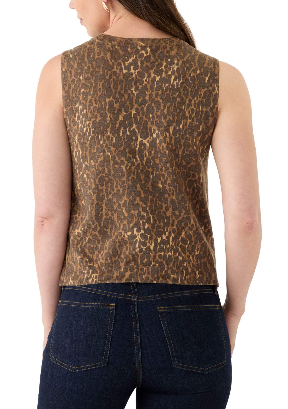 Womans Print Sleeveless Sweater