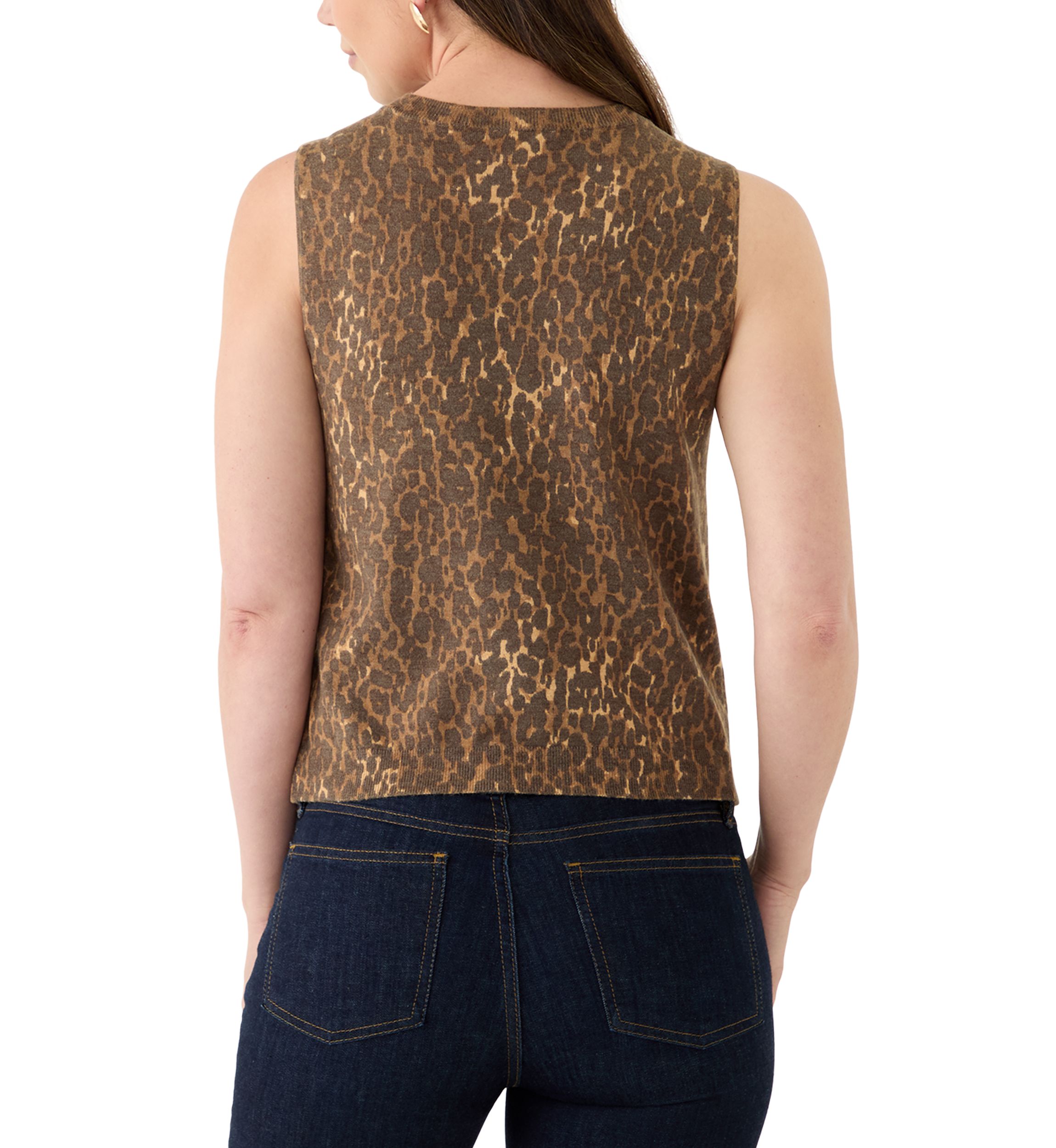 Womans Print Sleeveless Sweater