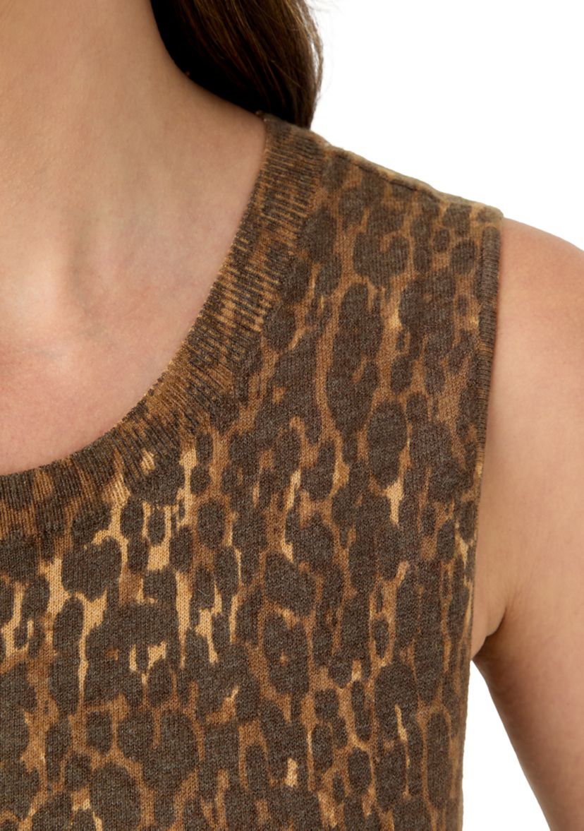 Womans Print Sleeveless Sweater