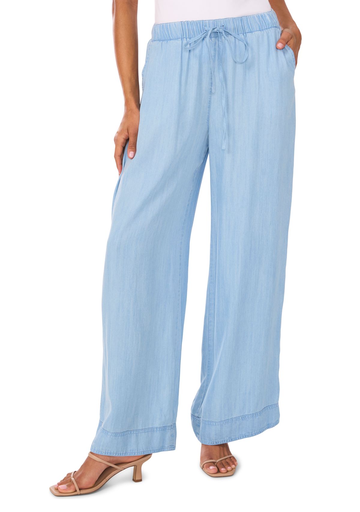 Womens Wide Leg Tencel Pants
