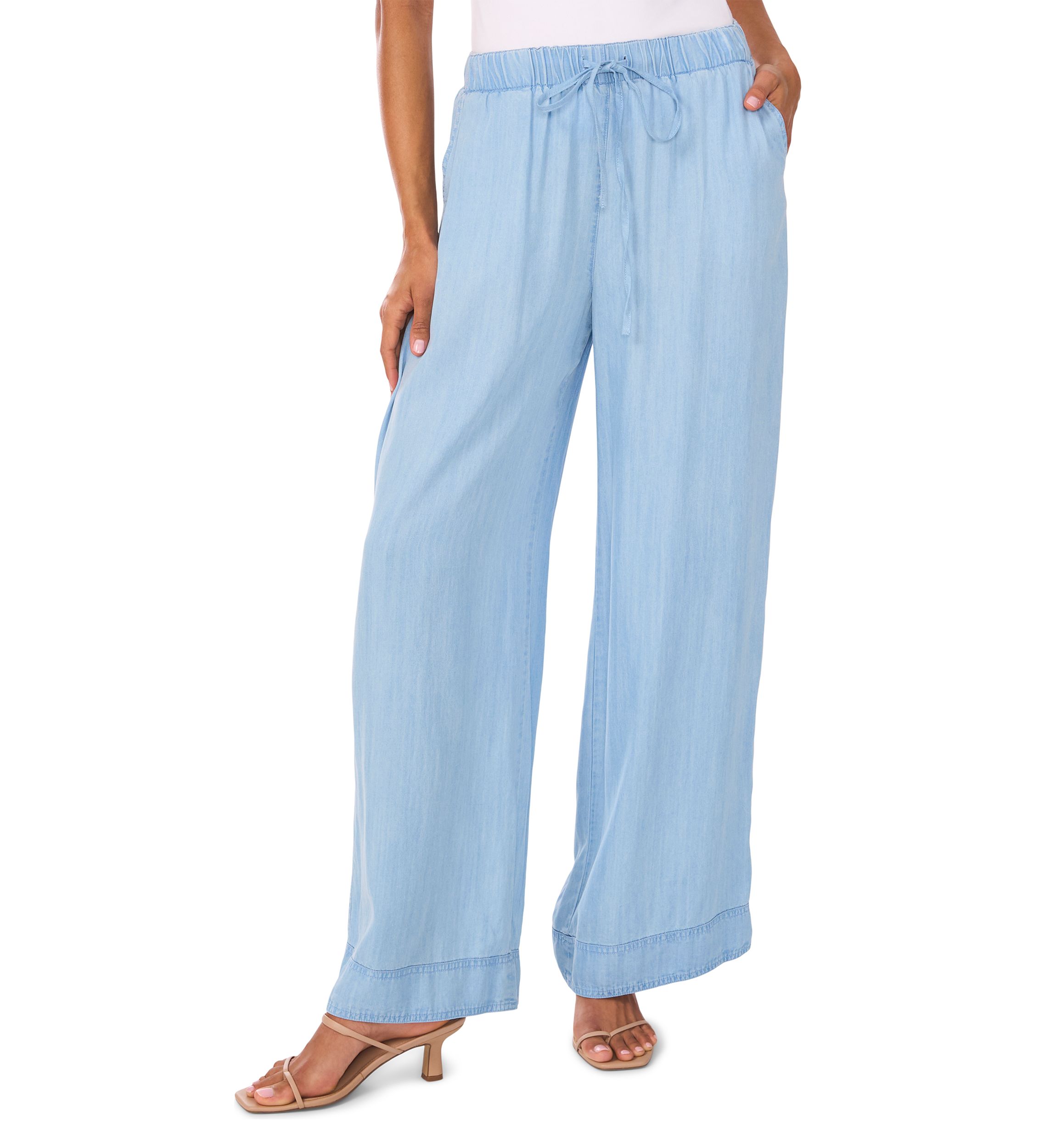 Womens Wide Leg Tencel Pants