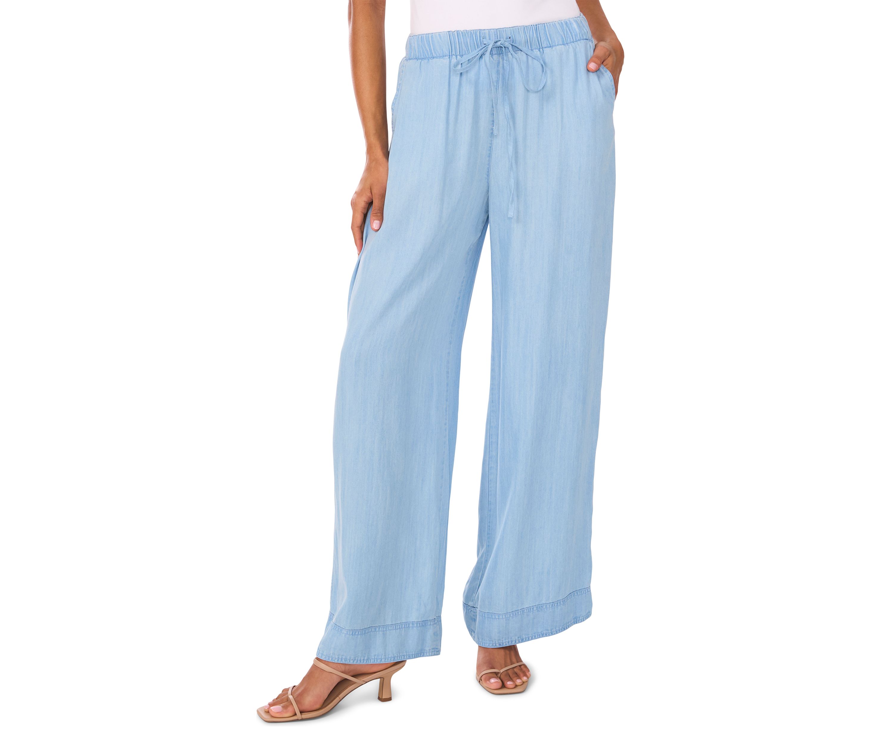 Womens Wide Leg Tencel Pants